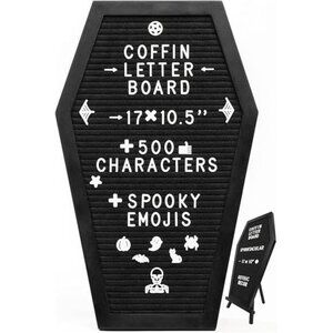 Coffin Letter Board Black With Spooky and All Seasons Emojis +500 Characters